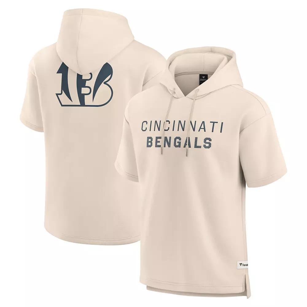 Men's Fanatics Cream Cincinnati Bengals Elements Future Ground Lettering Short Sleeve Pullover Hoodie,  Product Image