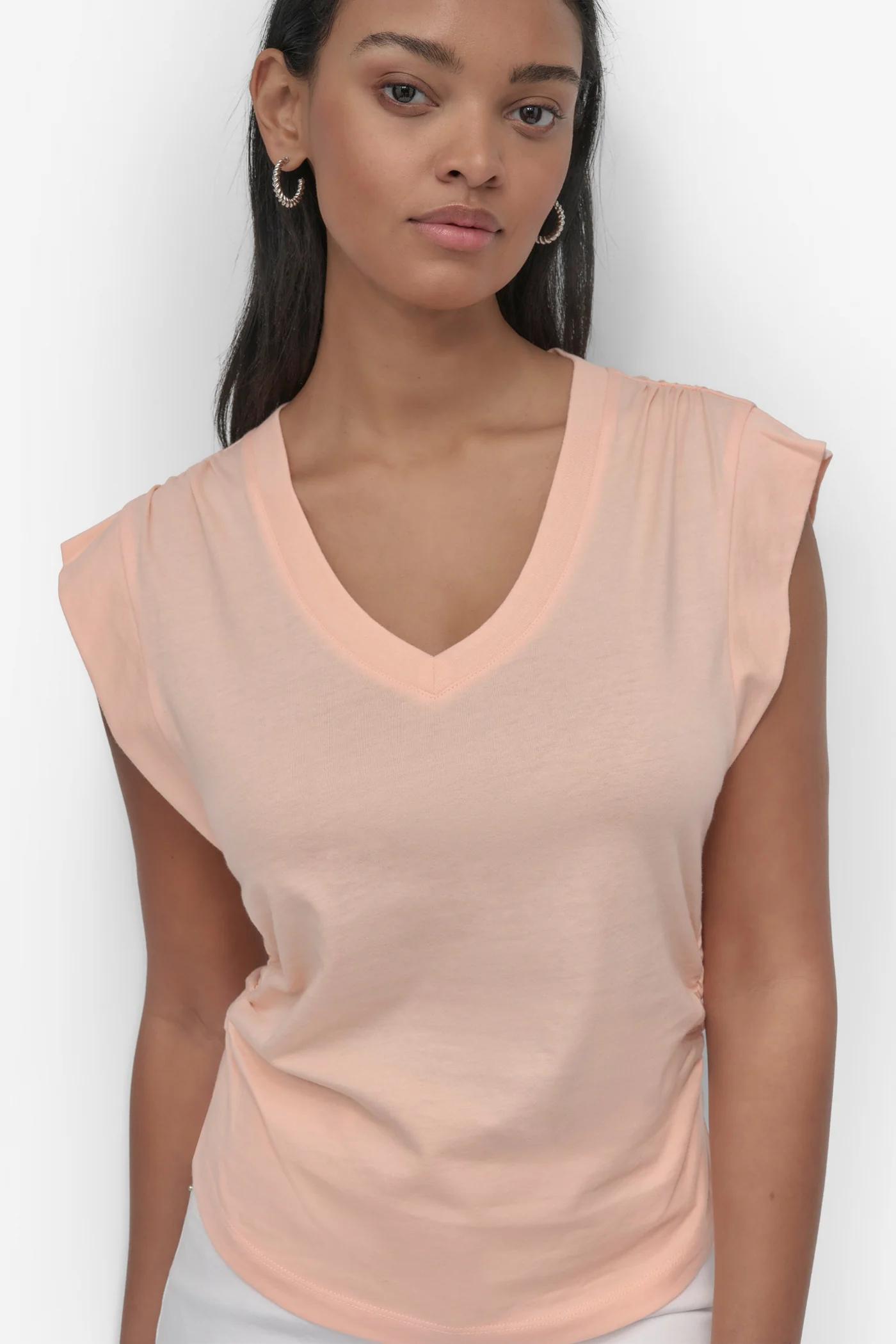 VNECK RUCHED SHOULDER TEE Product Image