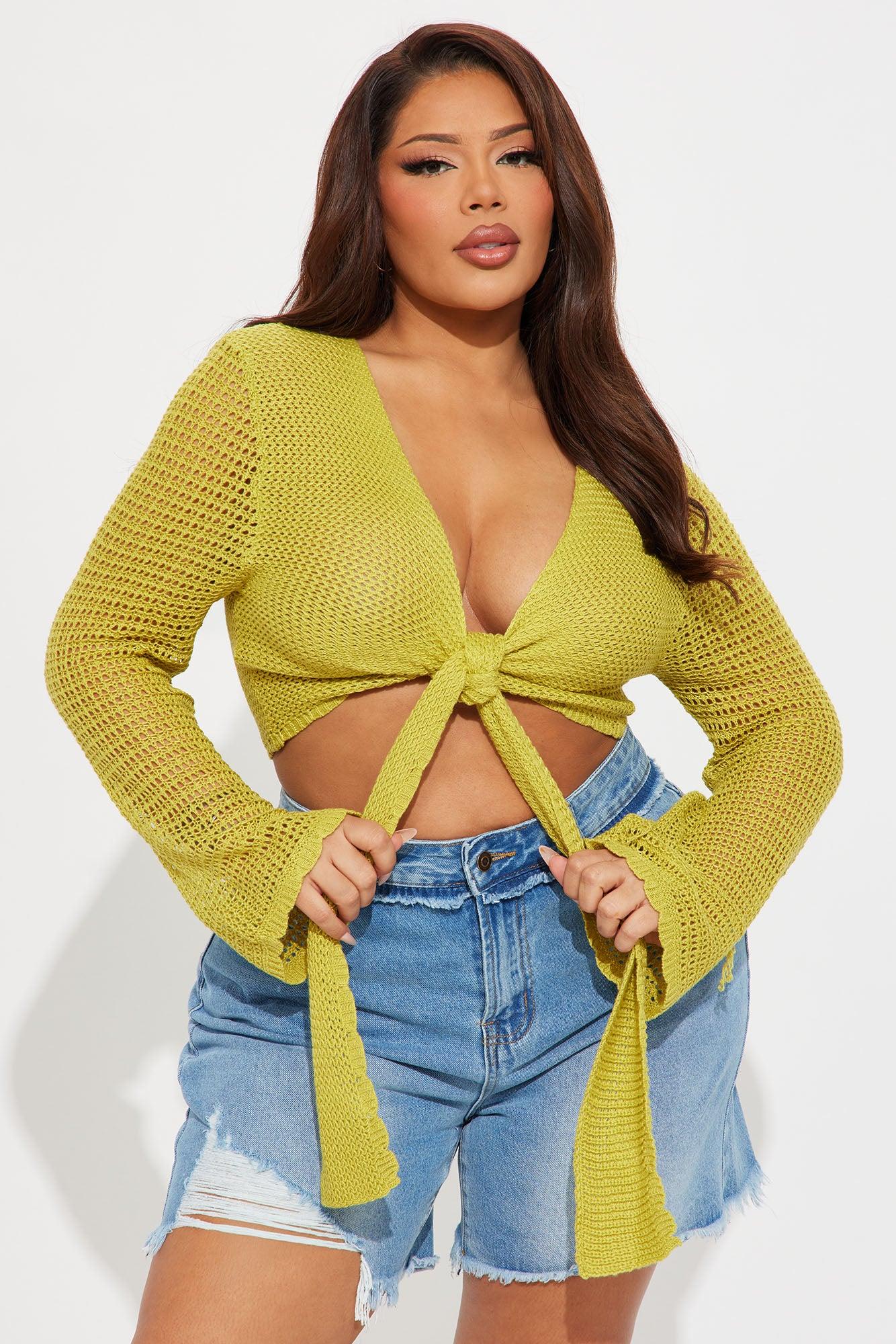 Sunny Paradise Crochet Top - Lime Product Image