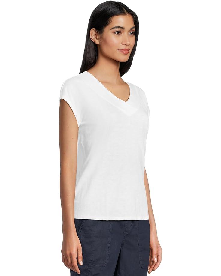 Women's L.L.Bean Organic Cotton V-Neck Cap Sleeve Tee Product Image