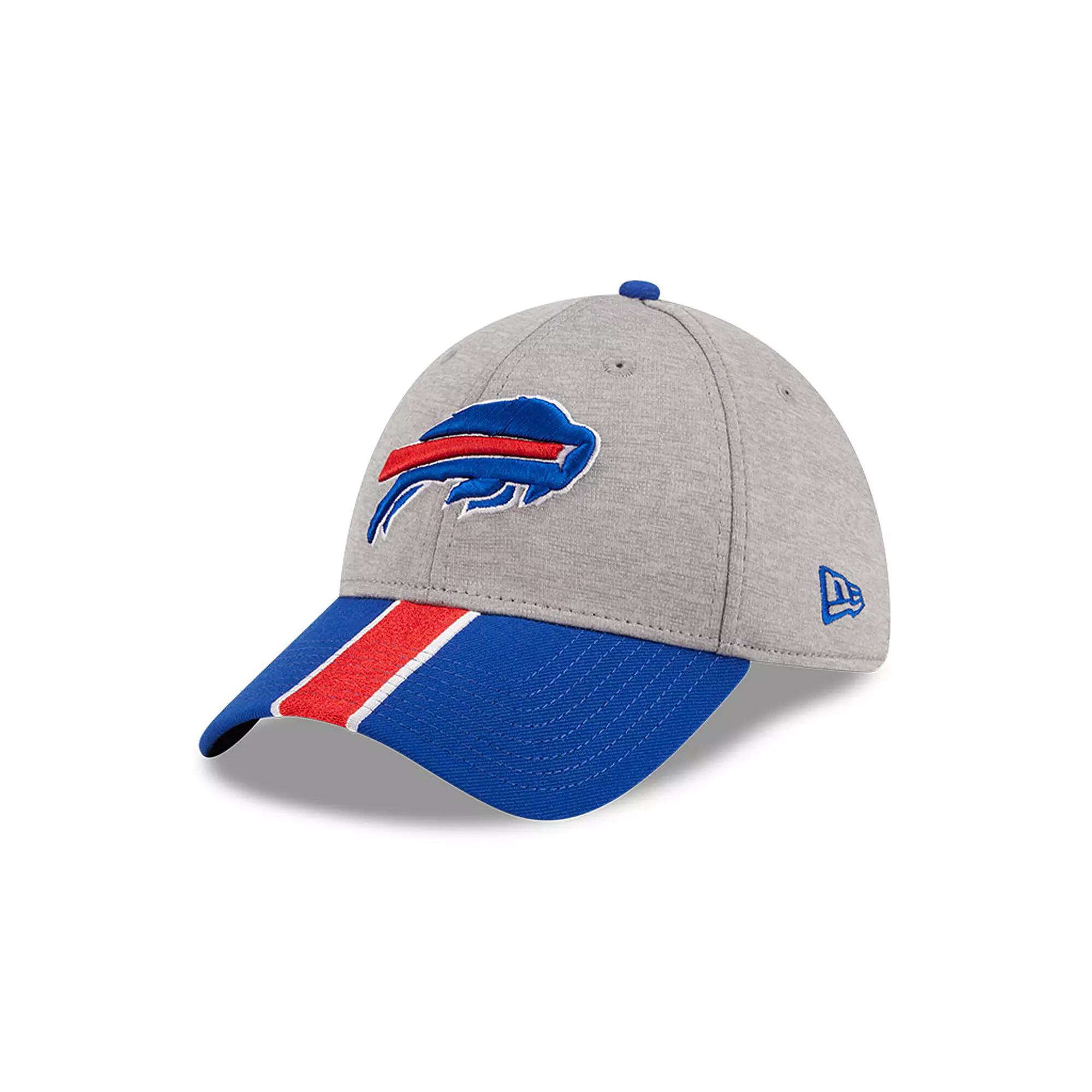 Men's New Era Heather Gray/Royal Buffalo Bills Striped 39THIRTY Flex Hat, Size: Medium/Large, Grey Product Image