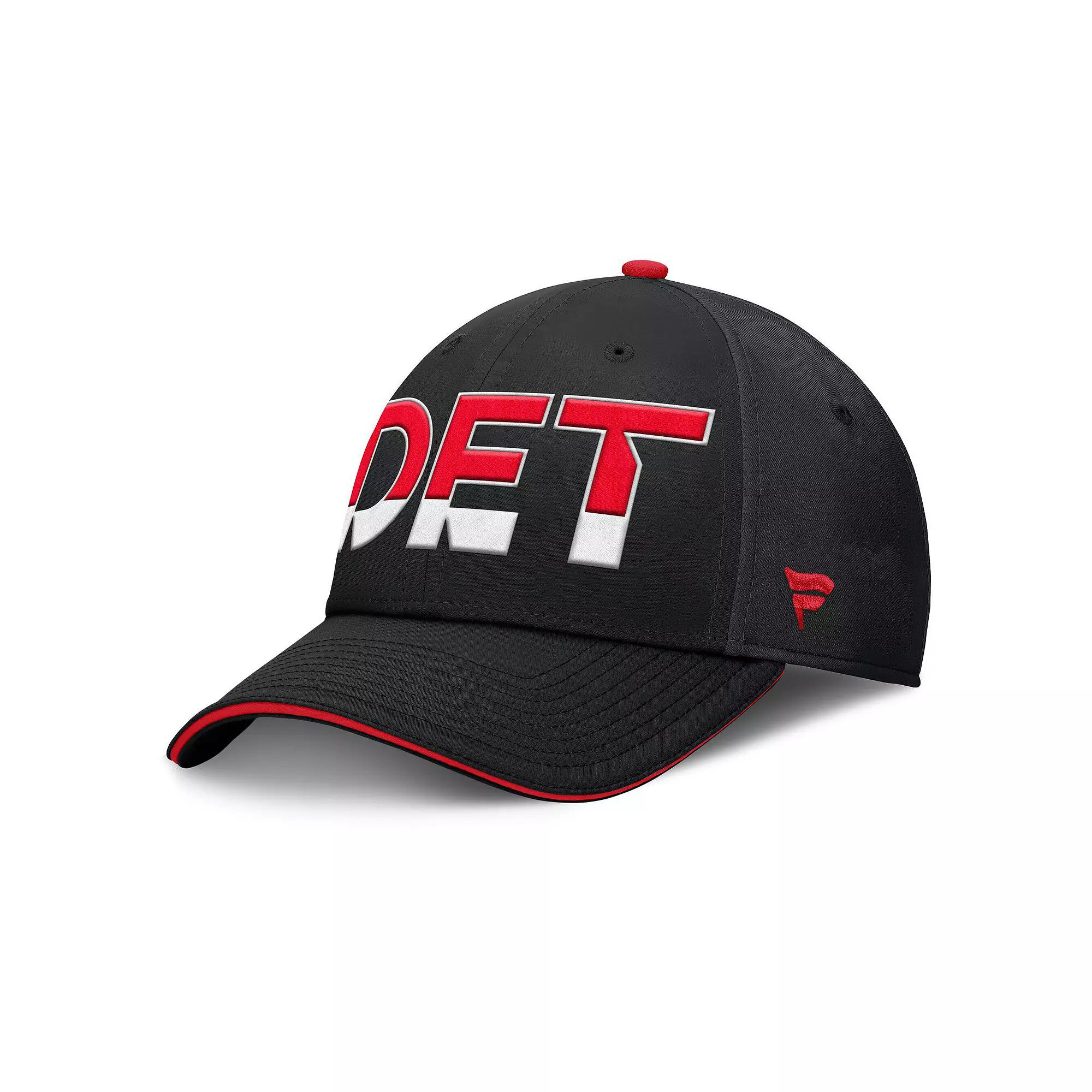 Men's Fanatics Black/Red Detroit Red Wings Authentic Pro Rink Team Code Flex Hat, Size: Small/Medium Product Image