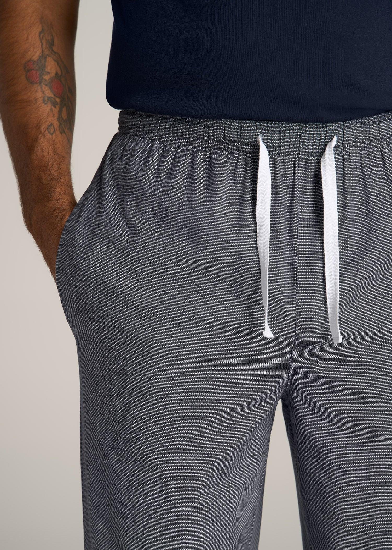 Woven Pajama Pants for Tall Men in Grey Pin Dot Male Product Image