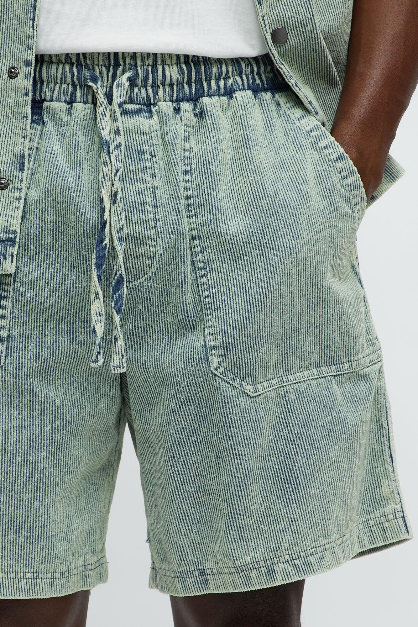 Ohio Corduroy Relaxed Shorts - Blue/combo Product Image