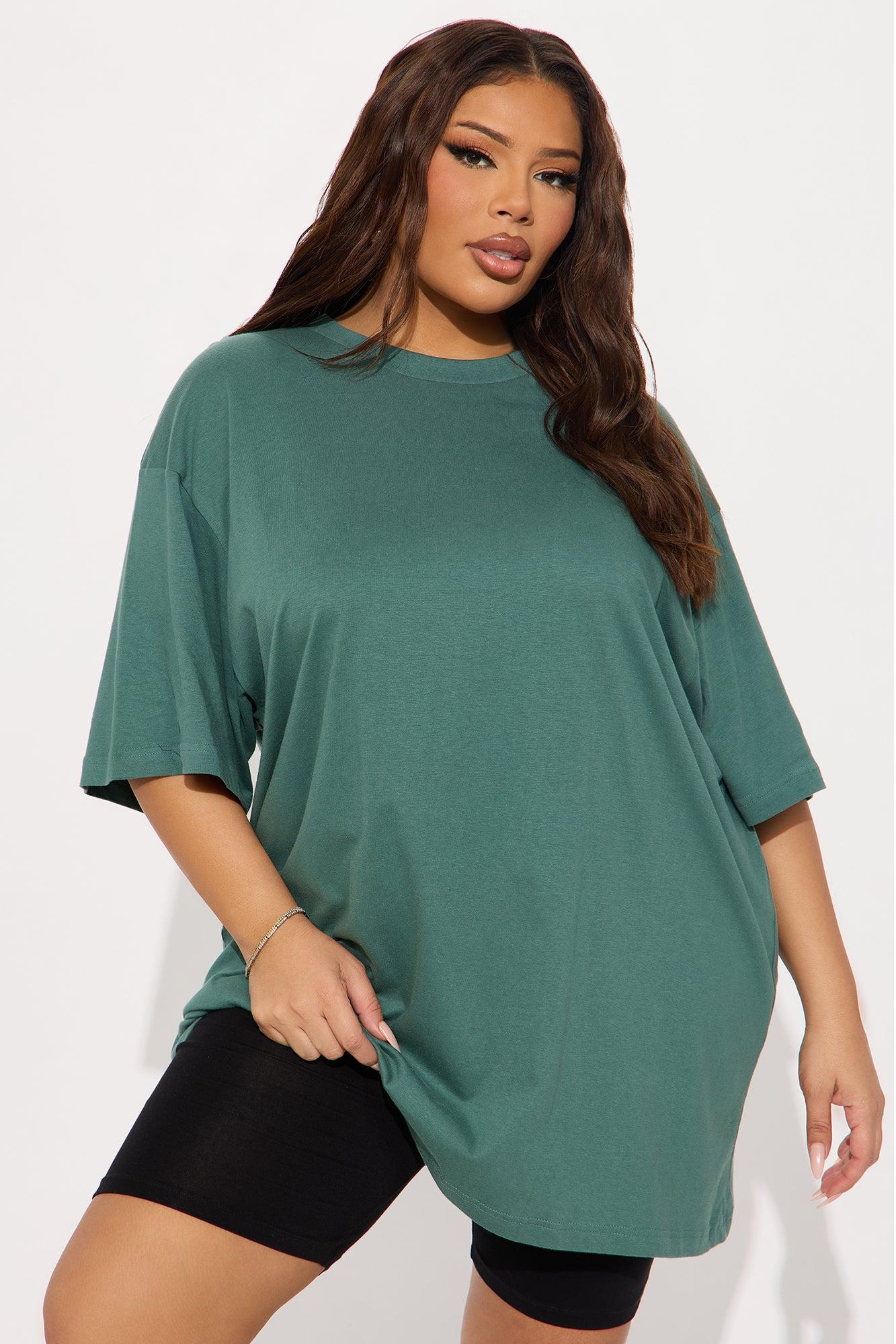 The Oversized Boyfriend Tee - Hunter Product Image