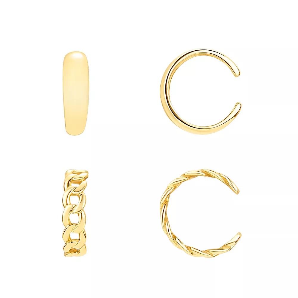 PRIMROSE Sterling Silver Ear Cuff Duo Set, Women's, Yellow Gold Tone Product Image
