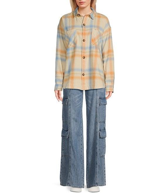 Rip Curl Beach Party Long Sleeve Plaid Brushed Flannel Shirt Product Image