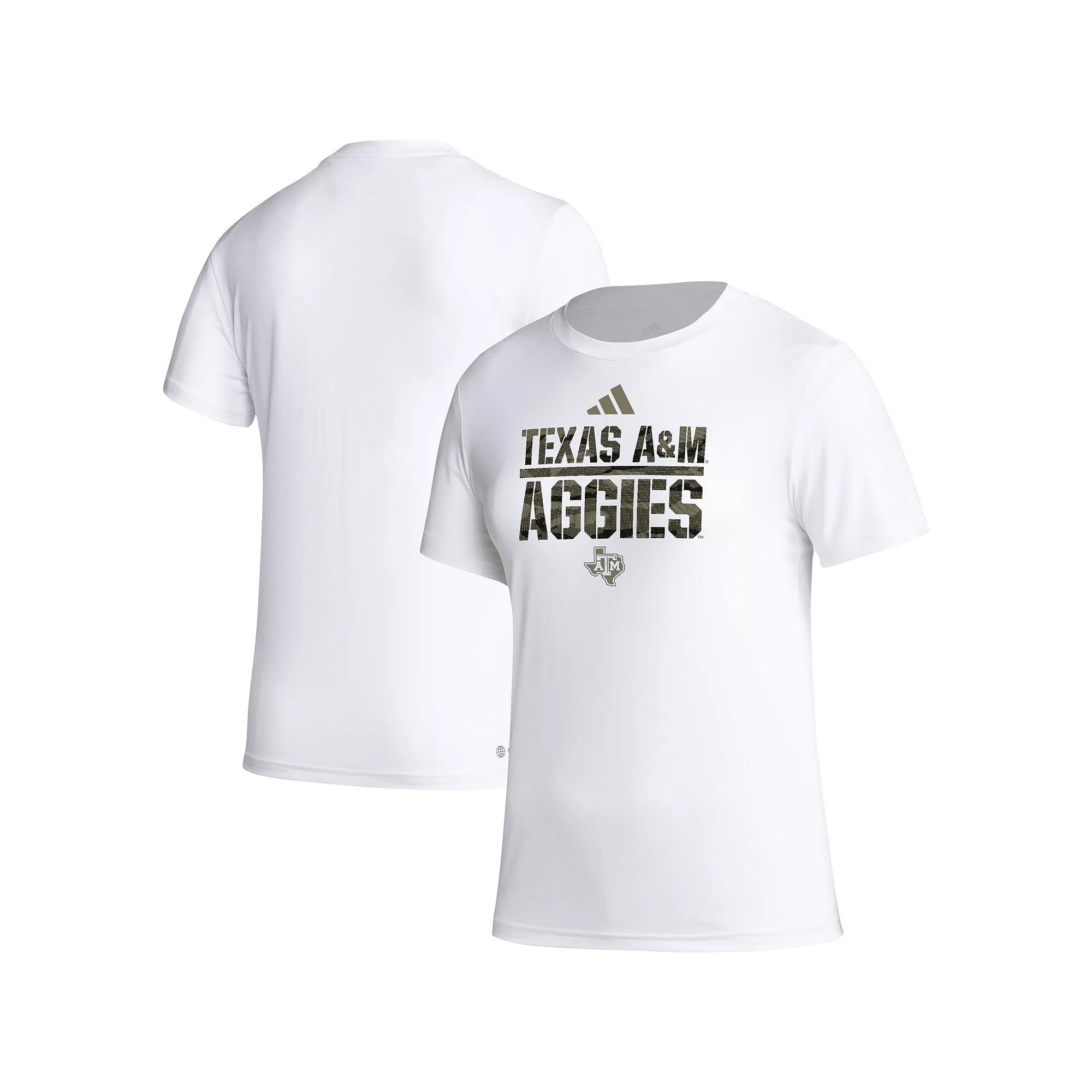 Women's adidas White Texas A&M Aggies AEROREADY Military Appreciation Pregame T-Shirt, Size: Medium Product Image