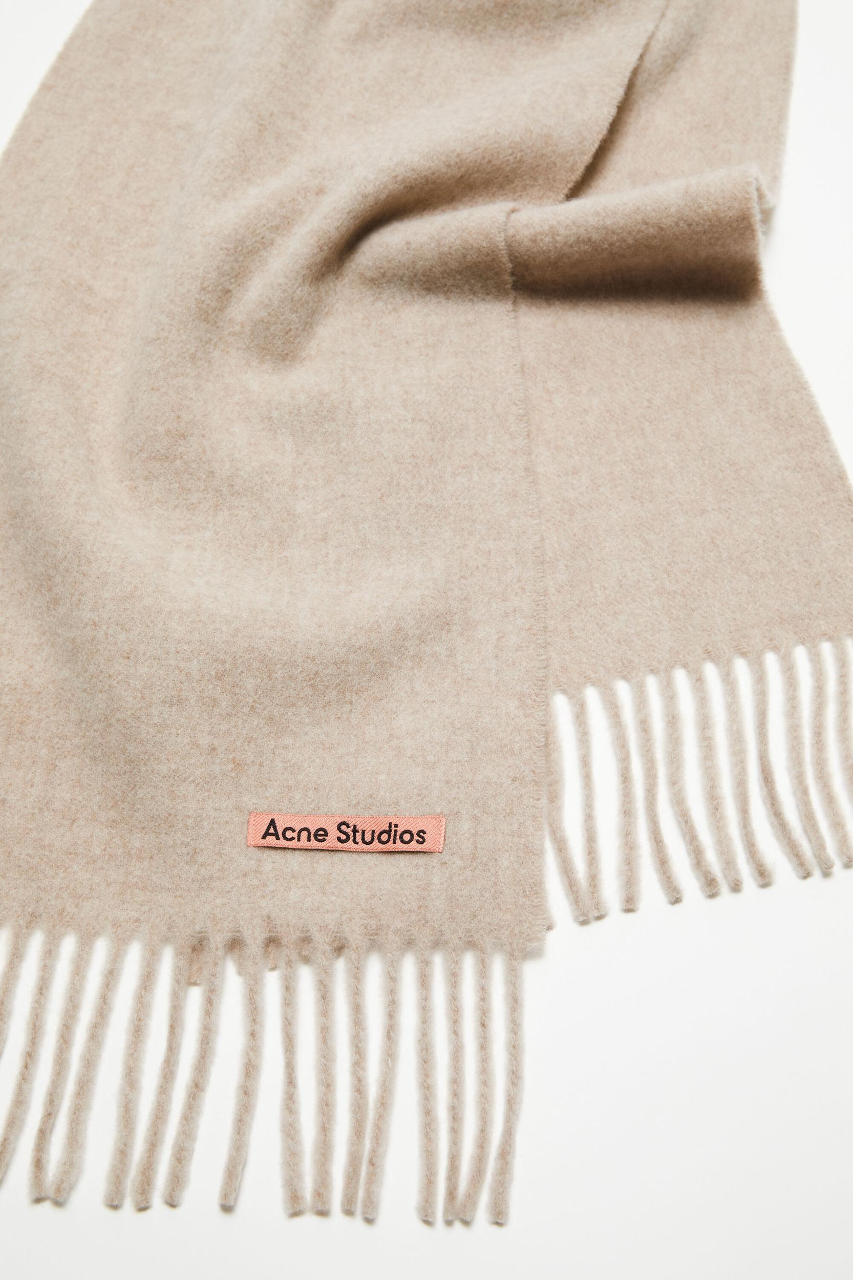 Fringe wool scarf - skinny Product Image