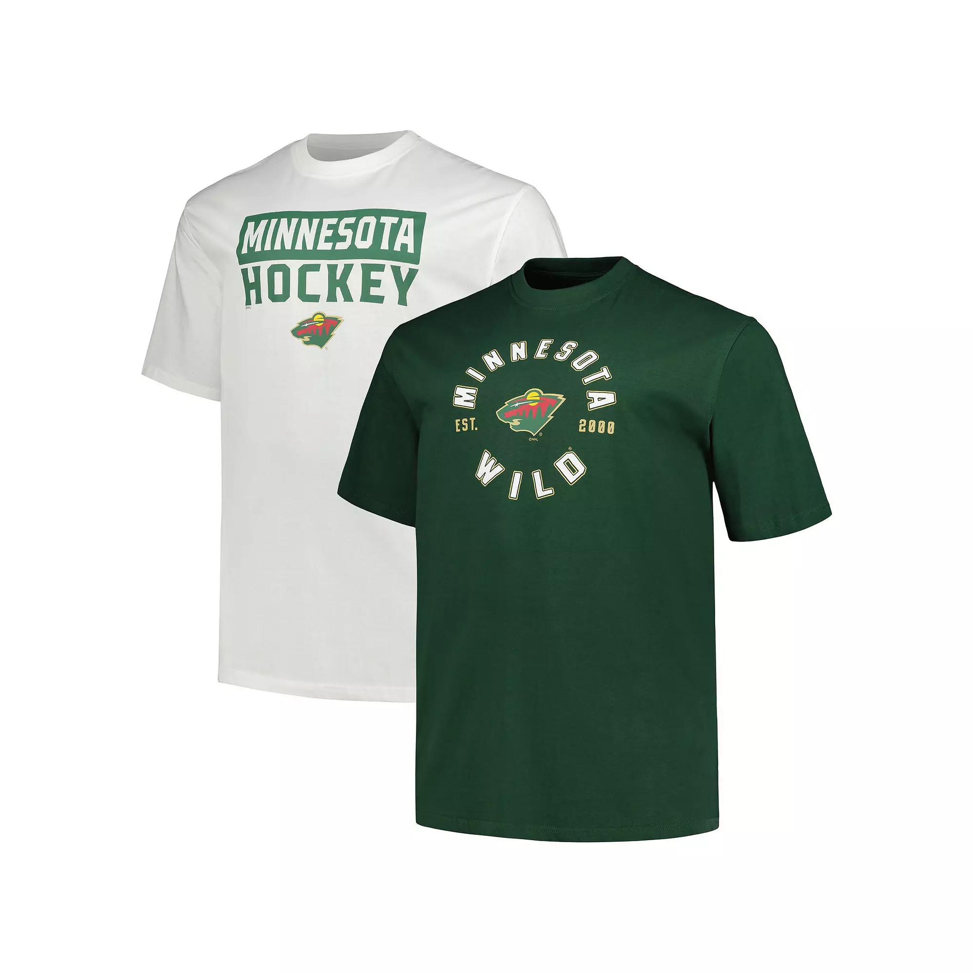 Men's Fanatics Branded Minnesota Wild Big & Tall T-Shirt 2-Pack Set, Size: 2XB, Green Product Image