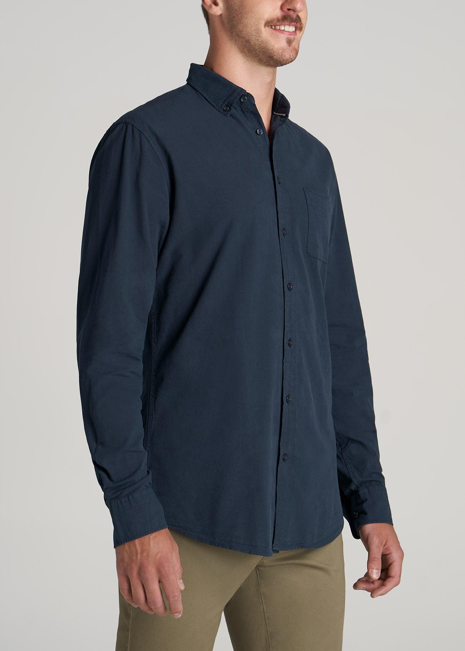 Washed Oxford Shirt for Tall Men in Navy Product Image