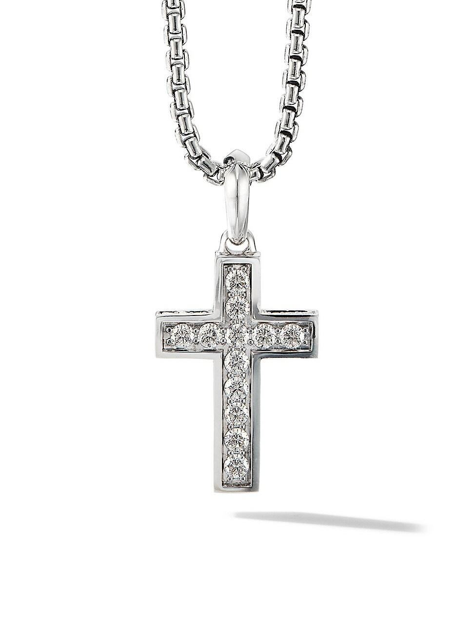 Mens Streamline Cross Pendant in Sterling Silver Product Image