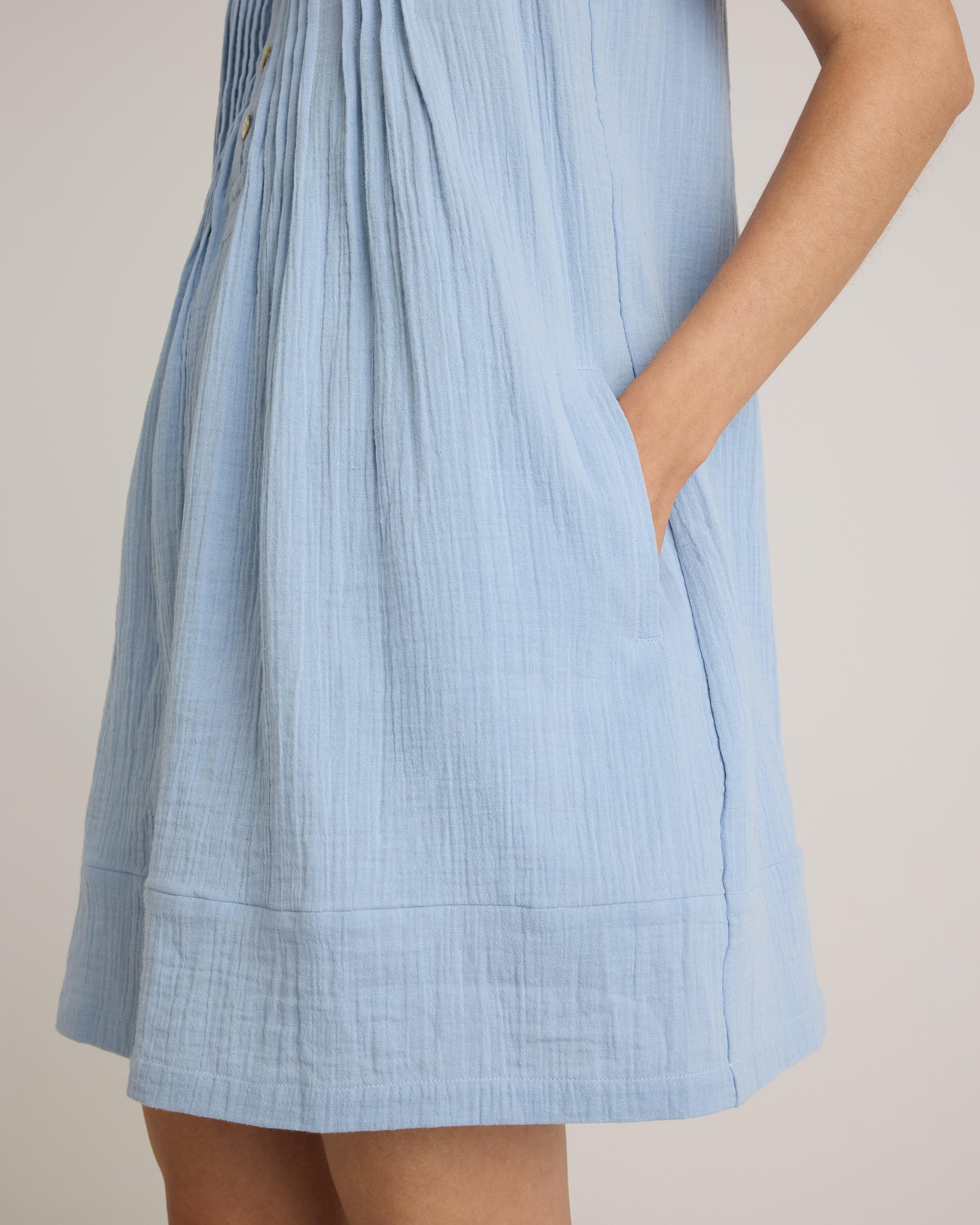 Quince | Women's Gauze Sleeveless Swing Dress Size XS, Organic Cotton Product Image