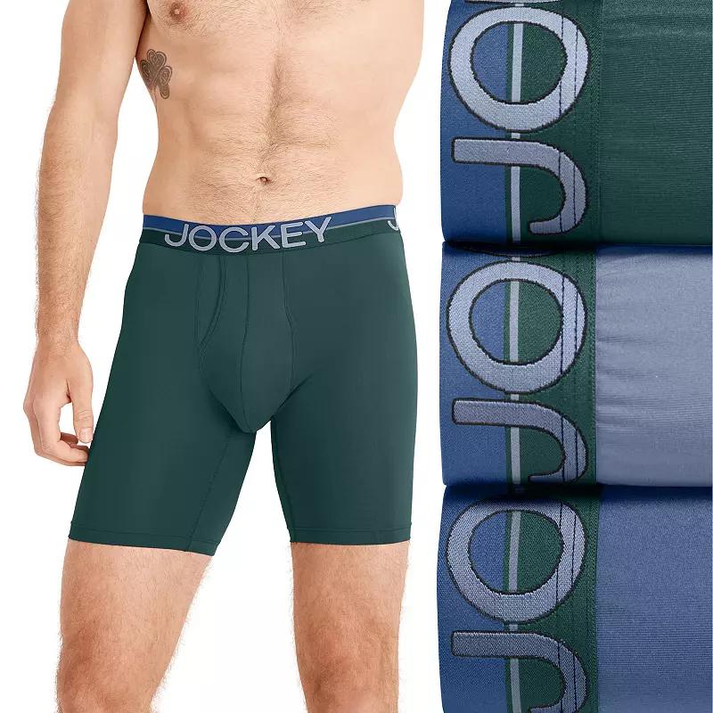 Men's Jockey® 3-Pack Infinite Cool Microfiber Stretch 8" Long Leg Boxer Brief,  Product Image