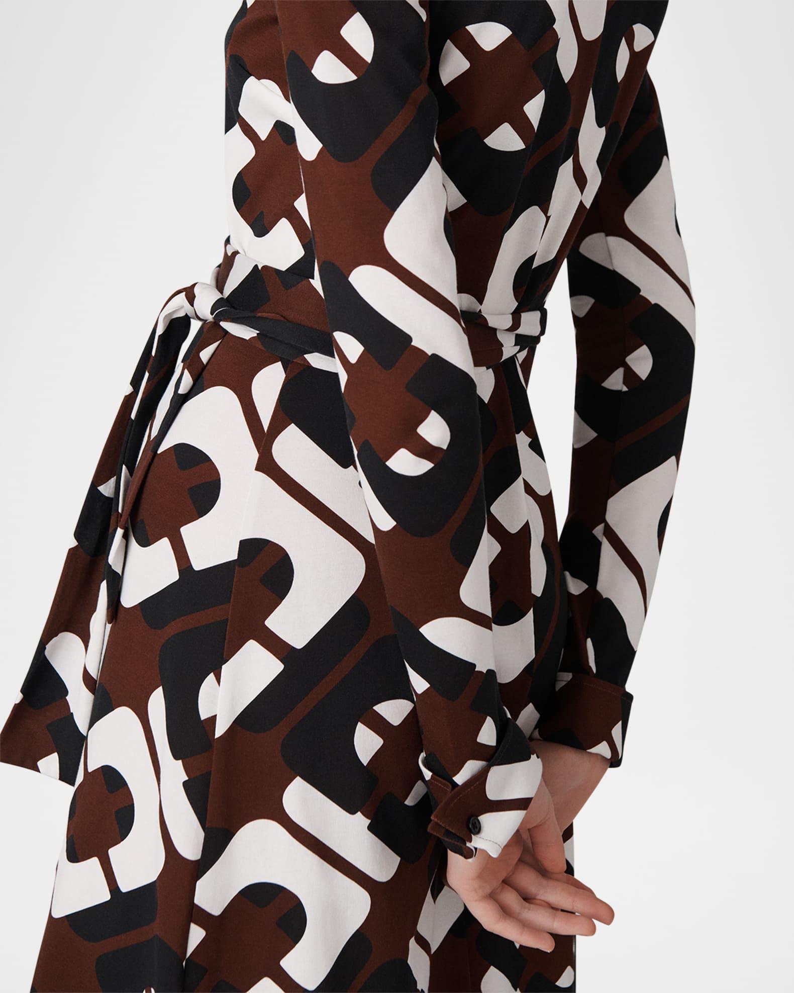 Diane Belted Geometric-Print Shirtdress Product Image