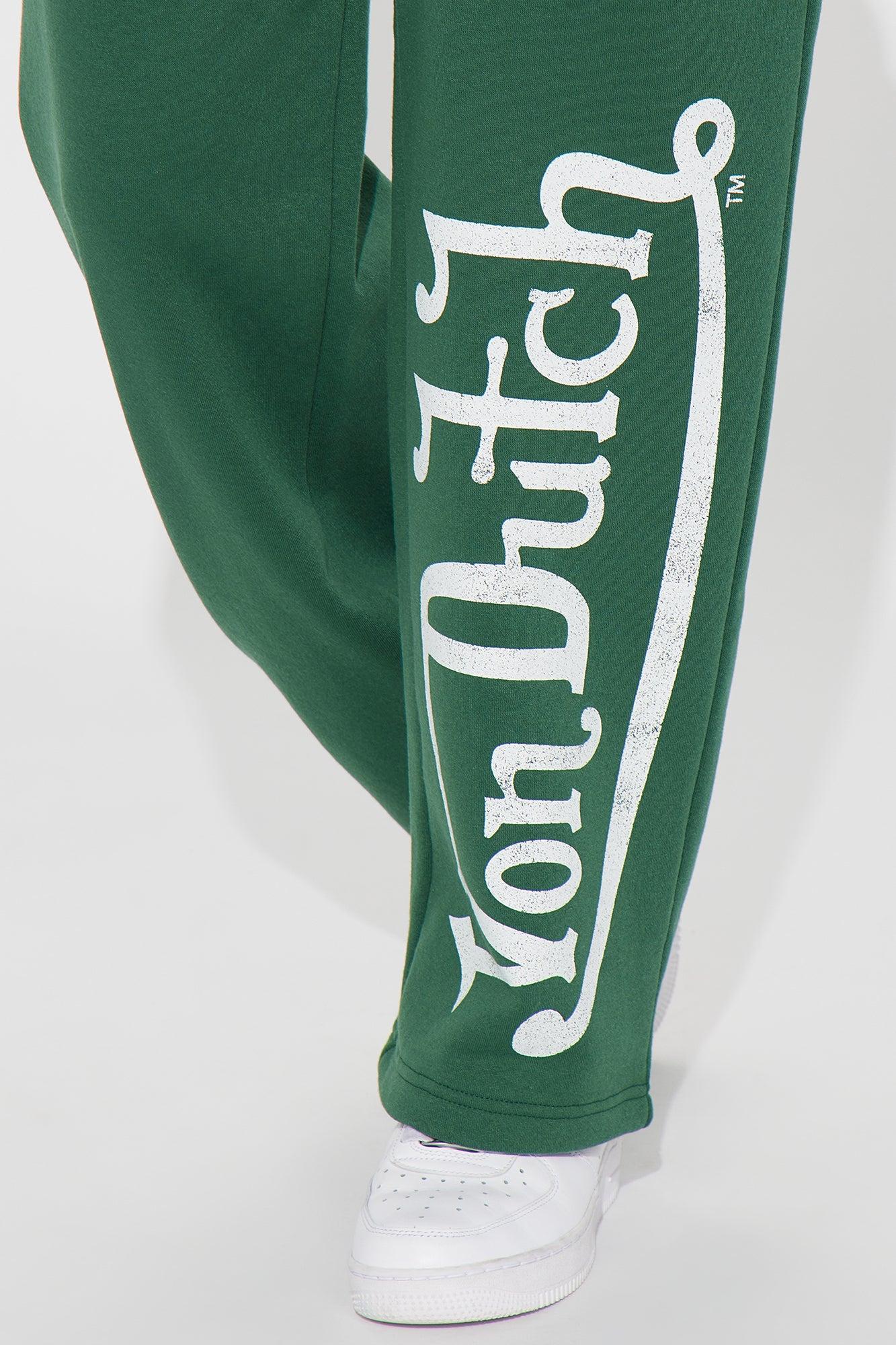 Von Dutch Washed Wide Leg Pant - Hunter Green Product Image