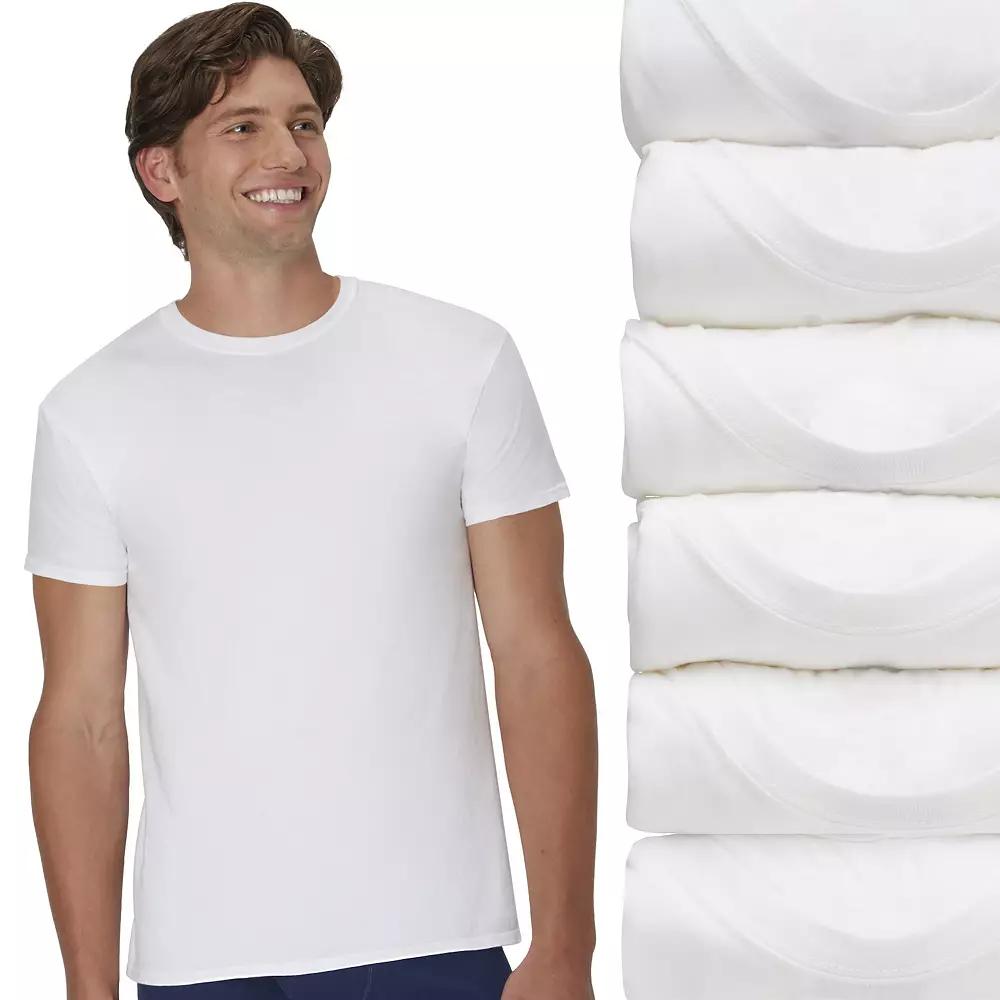 Men's Hanes® 6-Pack Ultimate ComfortSoft Crewneck Undershirt,  Product Image