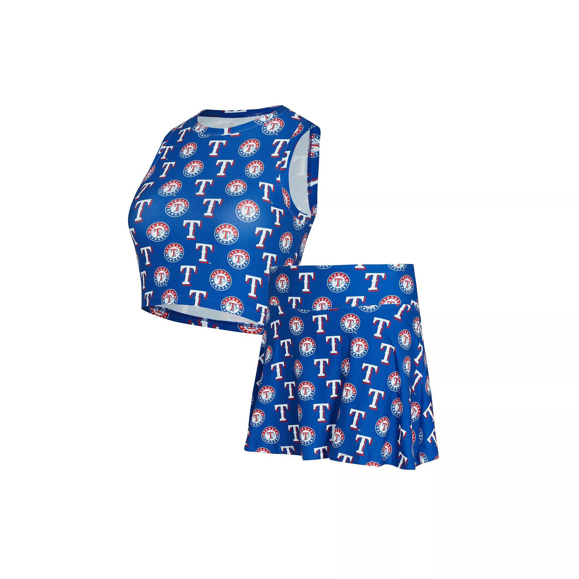 Women's Concepts Sport  Royal Texas Rangers Knit Tank Top & Skort Set, Size: 2XL, Blue Product Image