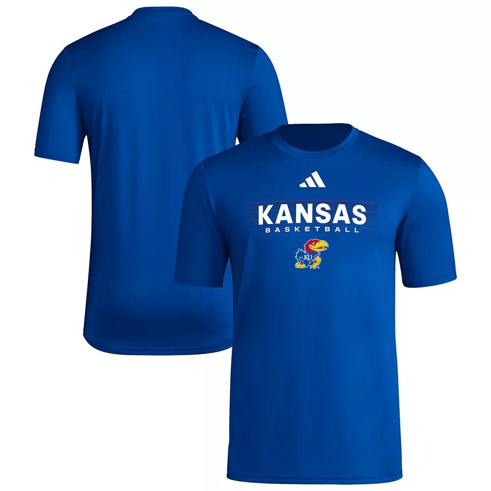 Men's adidas Royal Kansas Jayhawks Basketball On Court Orbit Pregame T-Shirt,  Product Image