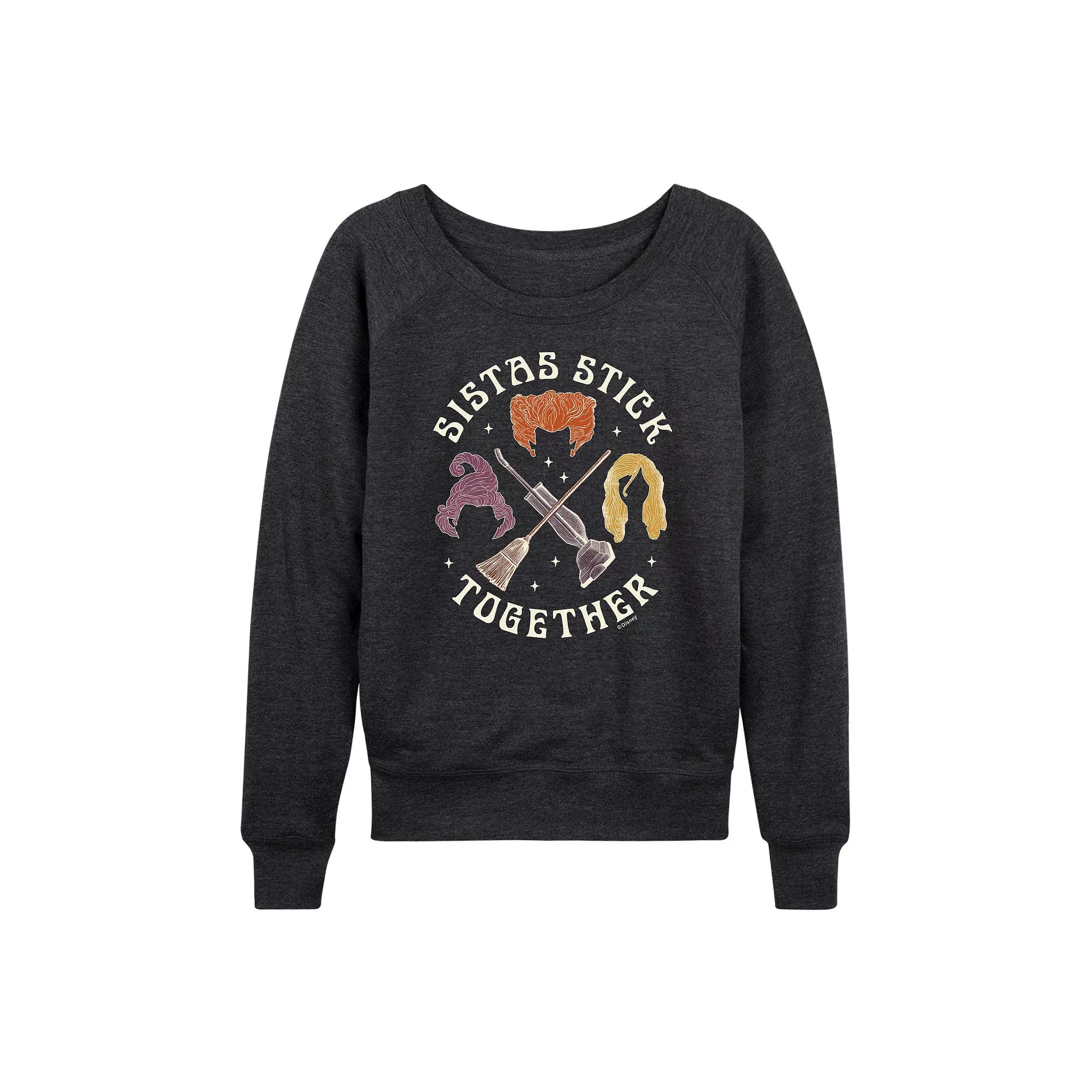 Disney's Hocus Pocus Women's Stick Together French Terry Long Sleeve Tee,  Product Image