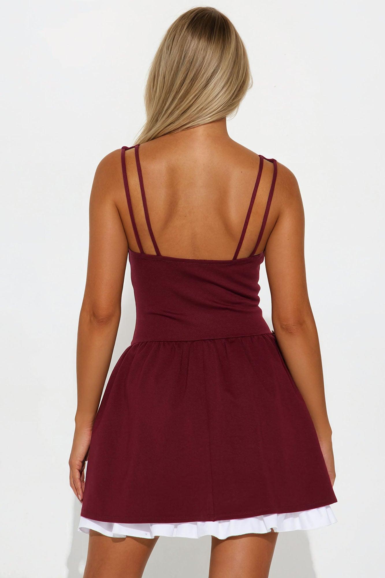 Madelyn Ponte Mini Dress - Burgundy Product Image