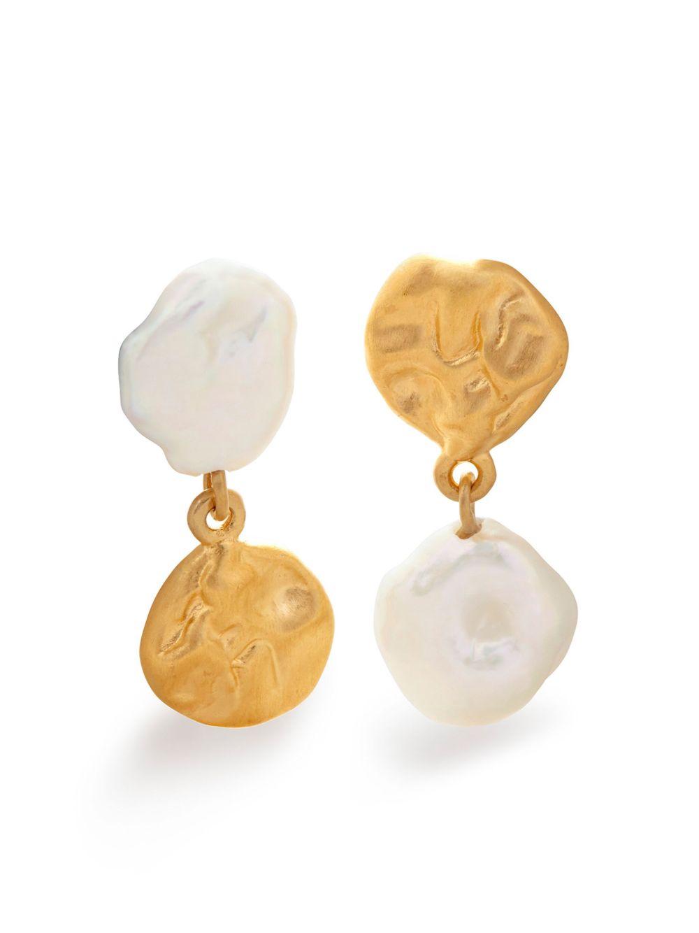 x Mother of Pearl Keshi pearl stud earrings Product Image