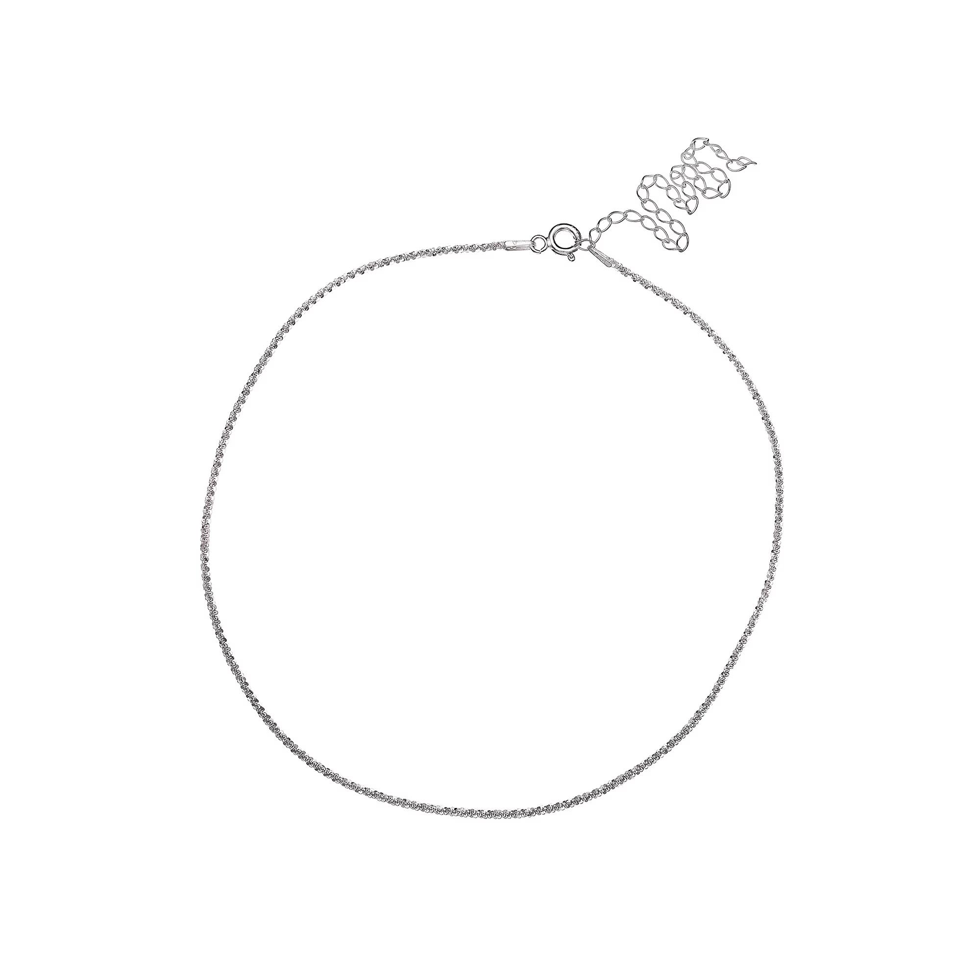 PRIMROSE Sterling Silver Sparkle Chain Choker Necklace, Women's, Grey Product Image