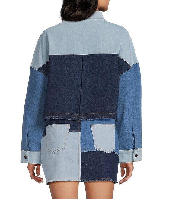 C&V Chelsea & Violet Coordinating Denim Patchwork Jacket Product Image