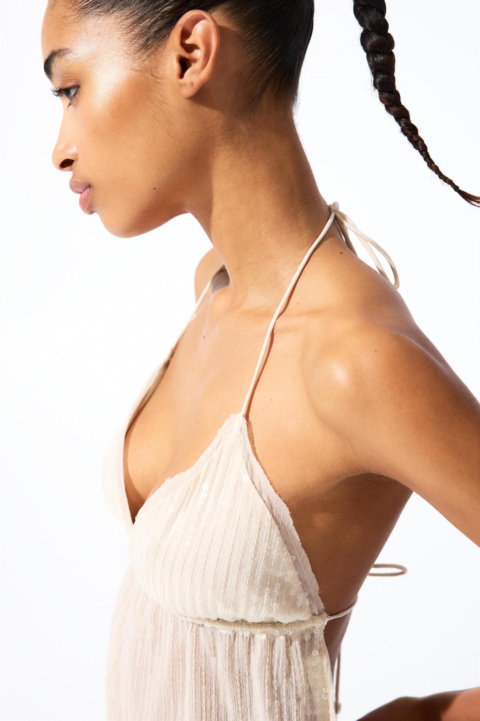 Sequined halter neck top Product Image