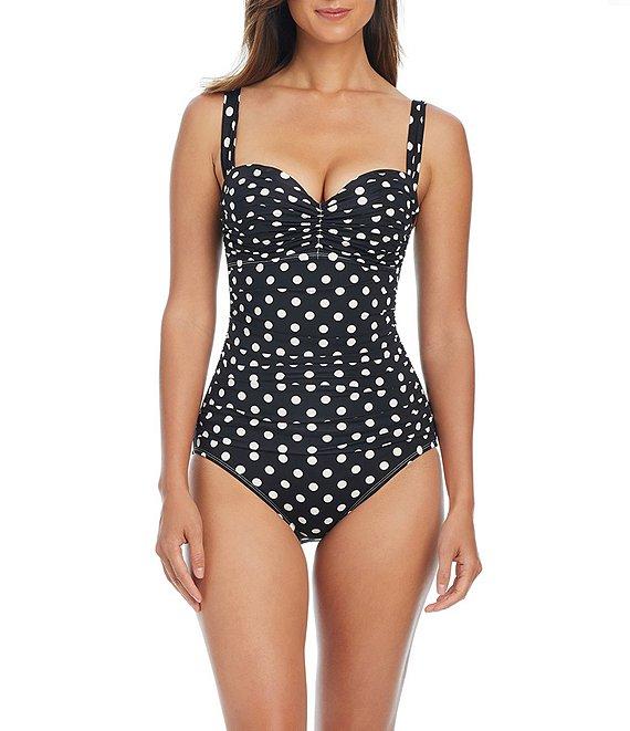 Bleu Rod Beattie Double Trouble Shirred Bandeau One Piece Swimsuit Product Image