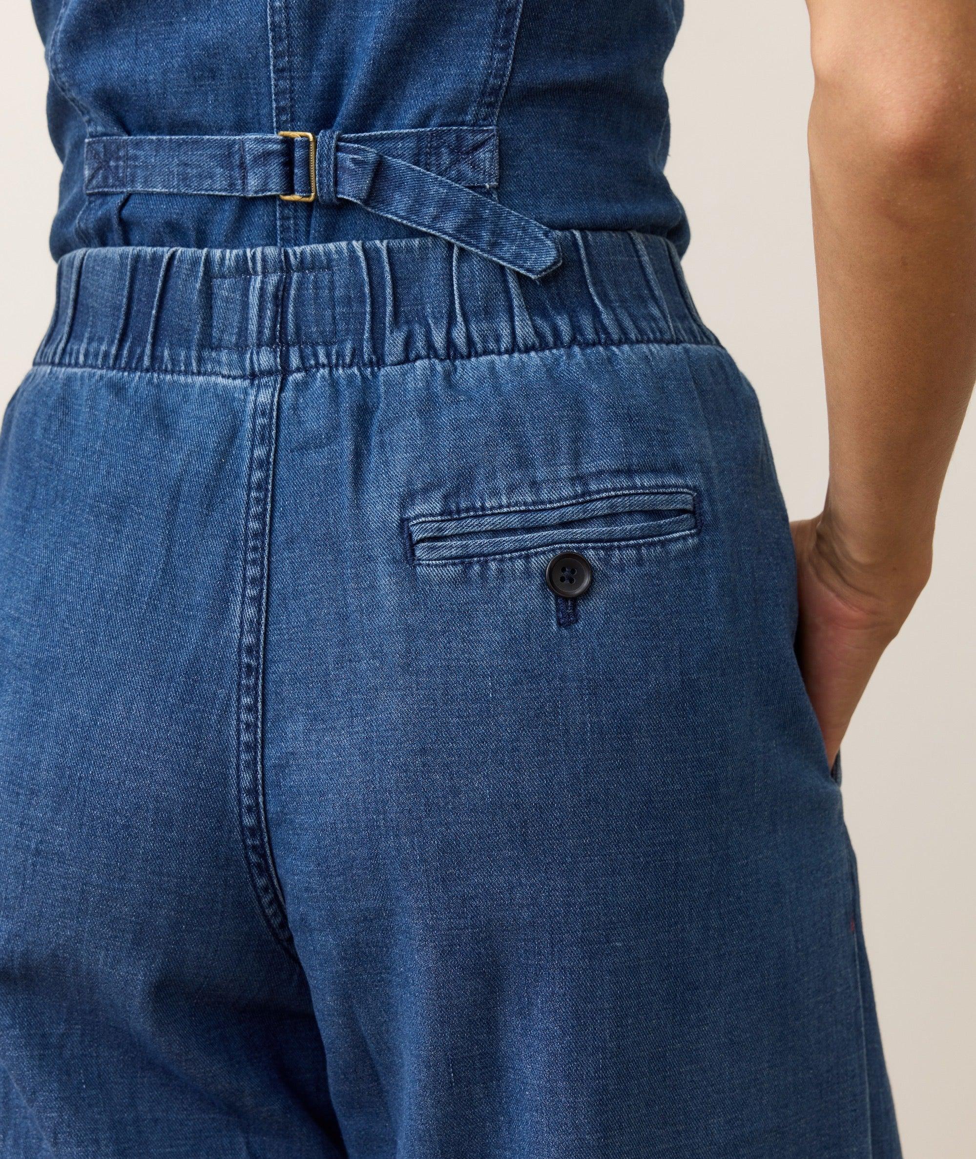 Allison Pleated Wide Leg Denim Trouser Product Image