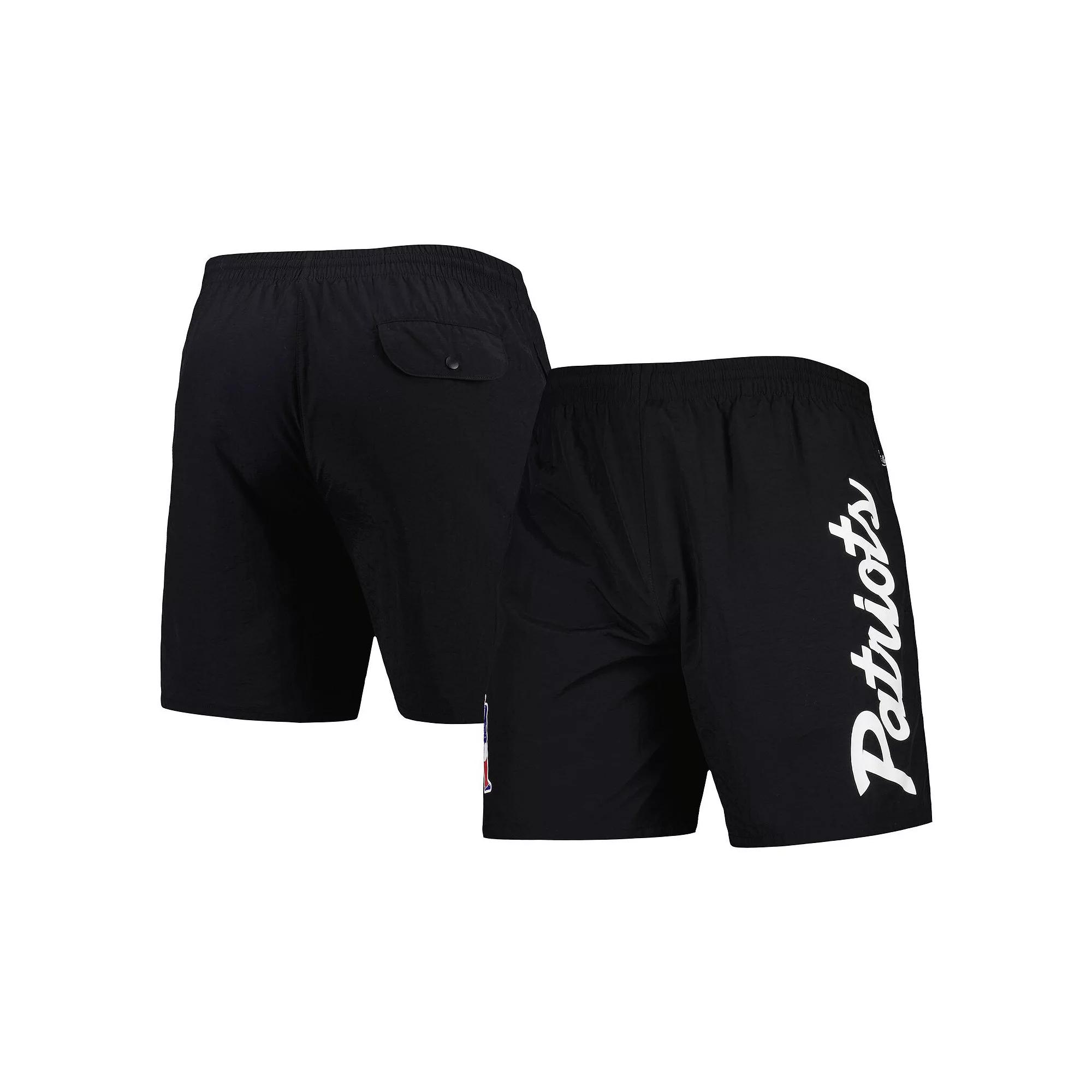 Men's Mitchell & Ness Black New England Patriots Team Essentials Nylon Shorts,  Product Image