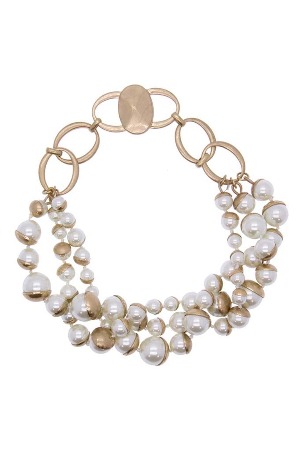 Half Moon Pearl Gold Plated Necklace Product Image