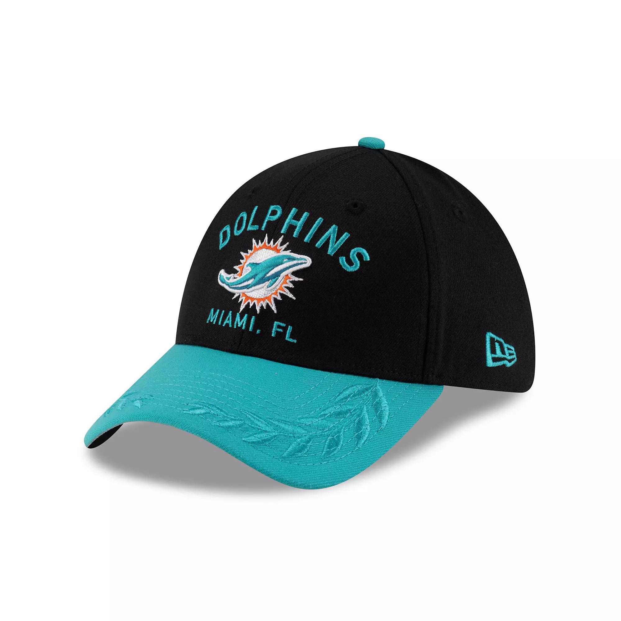 Men's New Era  Black/Aqua Miami Dolphins 2025 NFL Draft 39THIRTY Flex Hat, Size: Medium/Large Product Image