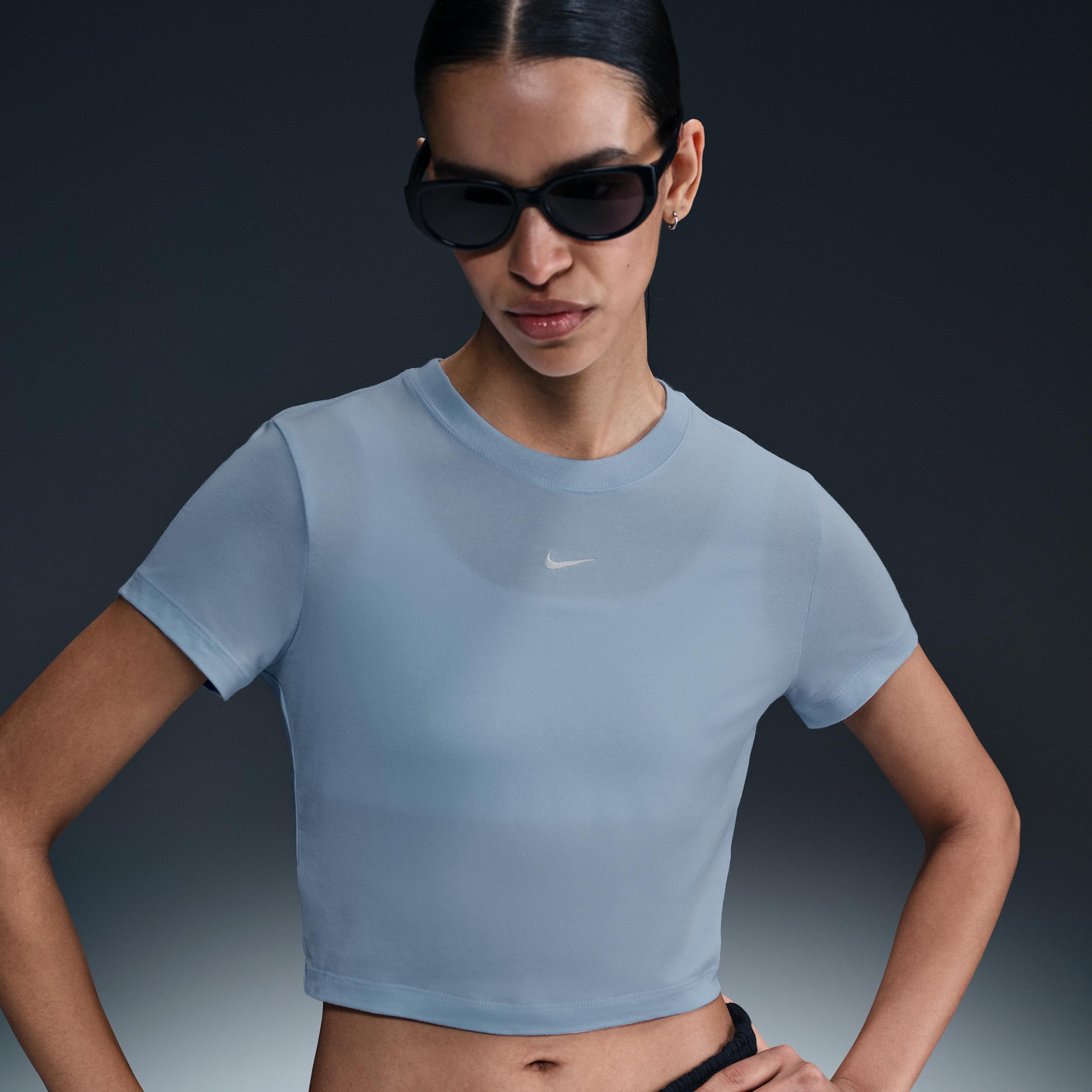 Womens Nike Sportswear Chill Knit Cropped T-Shirt | HF9538-423 Product Image