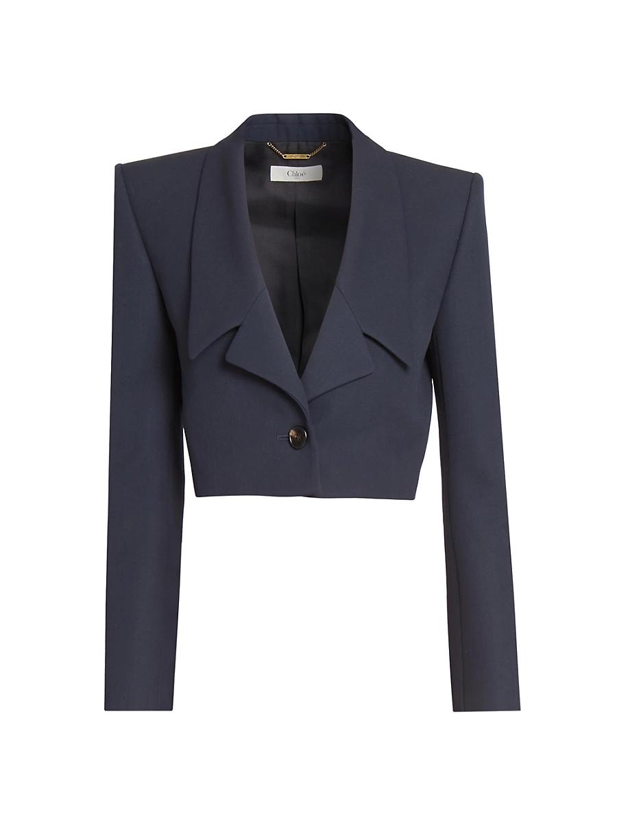 Womens Wool Crop Jacket Product Image