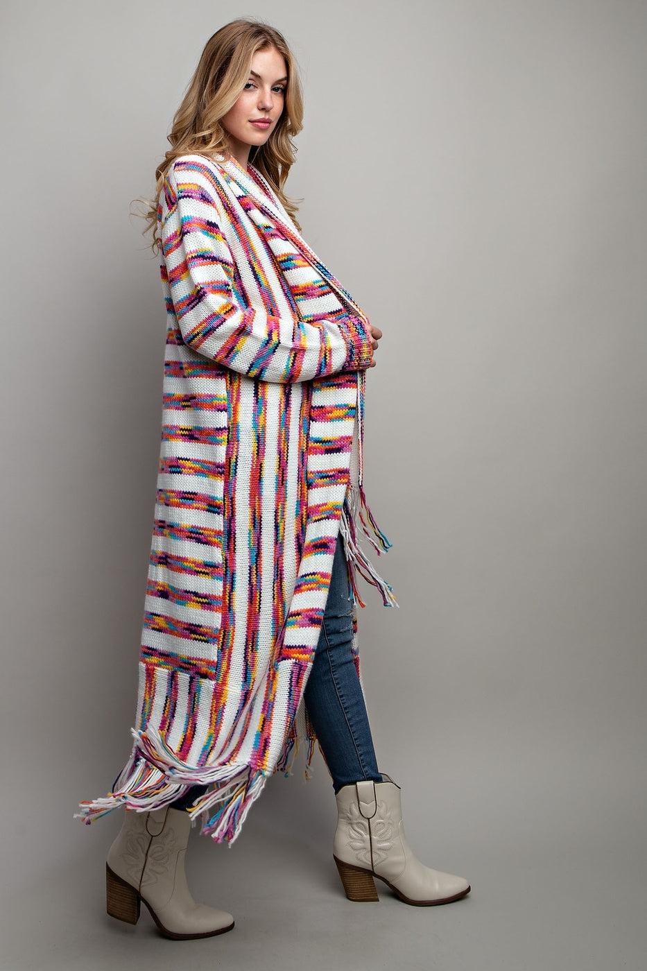 RAINBOW STRIPE MAXI CARDIGAN Product Image