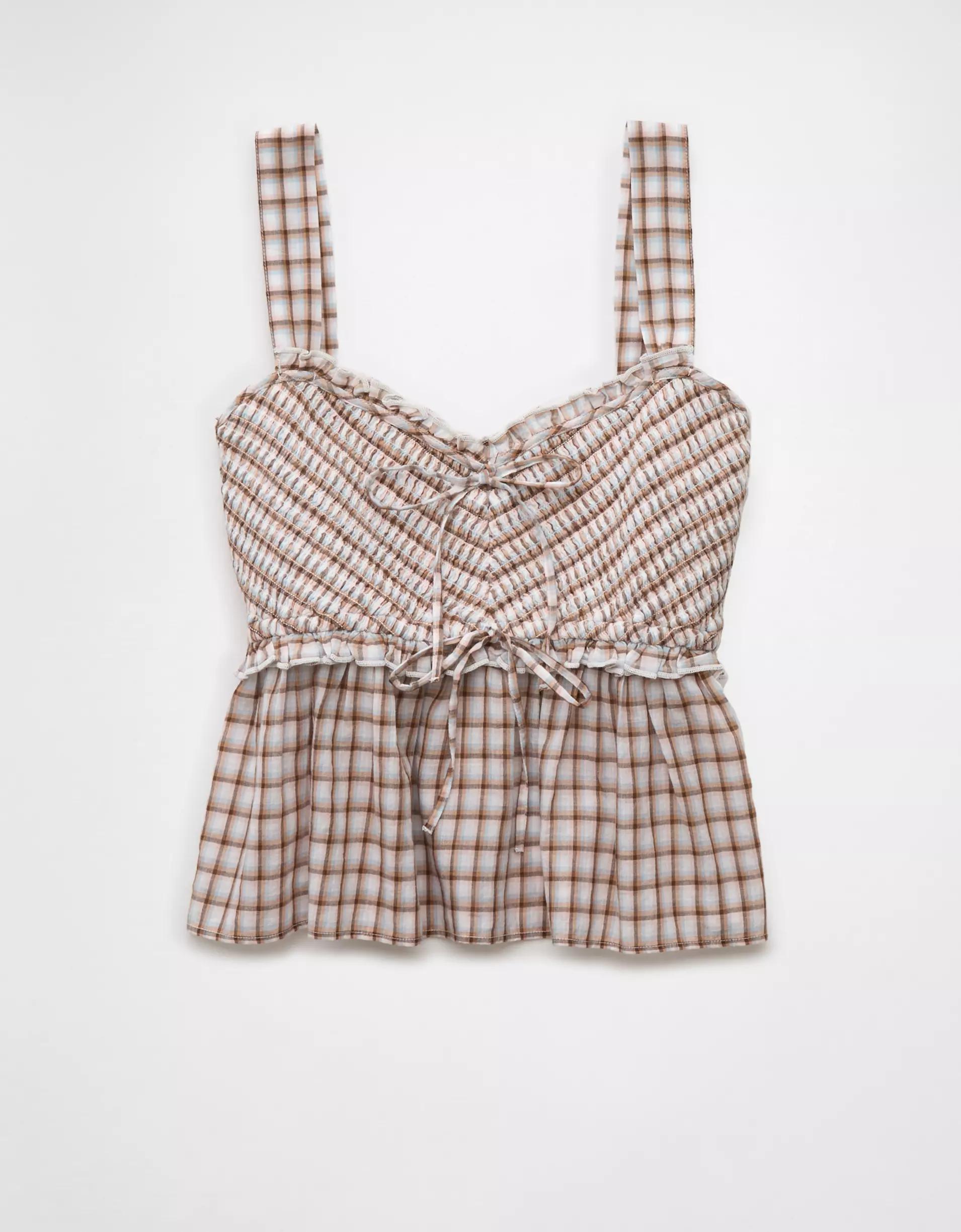 AE Smocked Babydoll Shirt Product Image