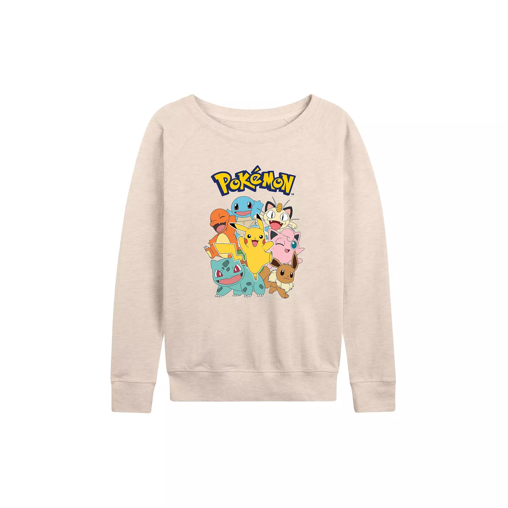 Women's Pokemon Character Group French Terry Long Sleeve Tee,  Product Image