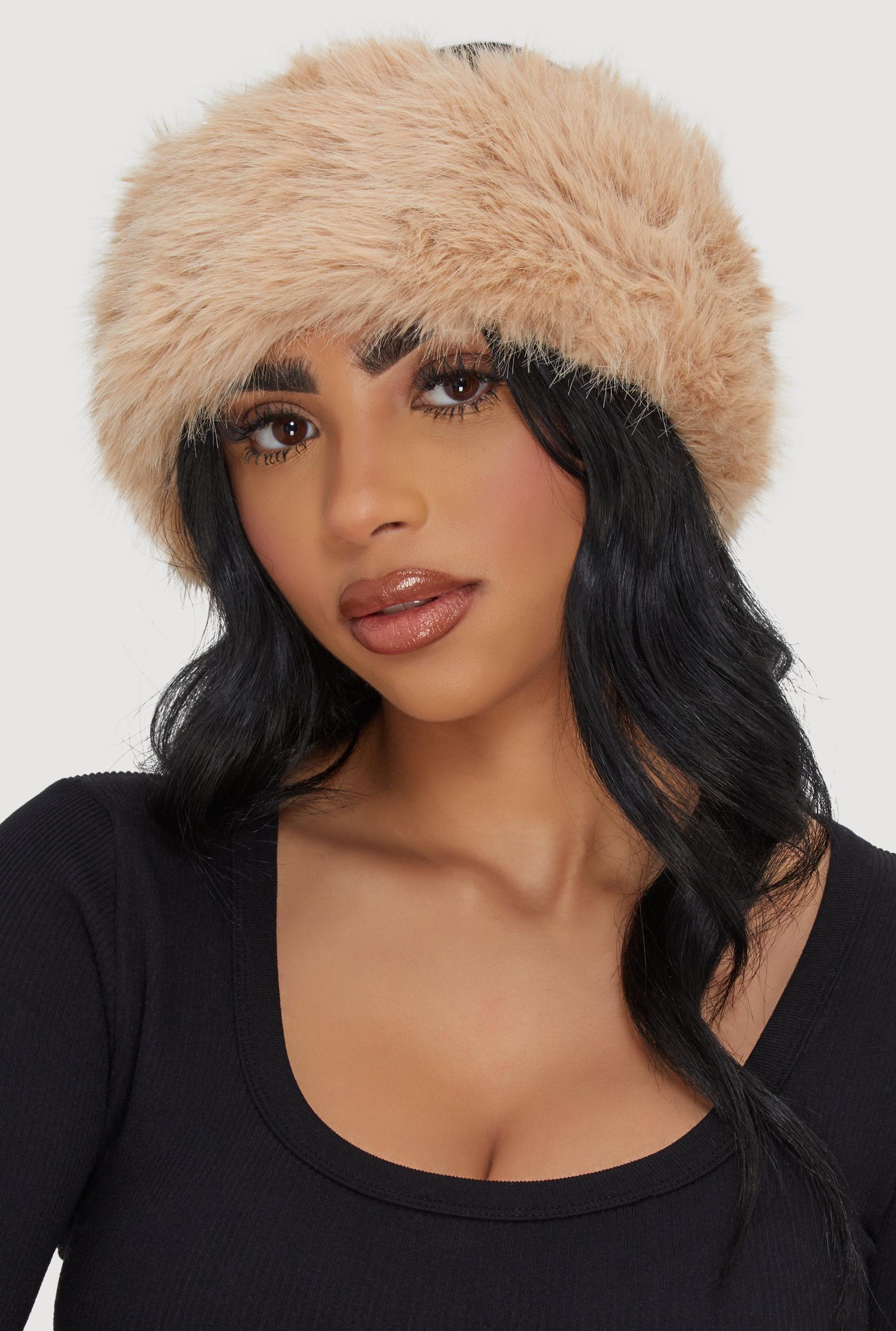Solid Faux Fur Headband Female Product Image