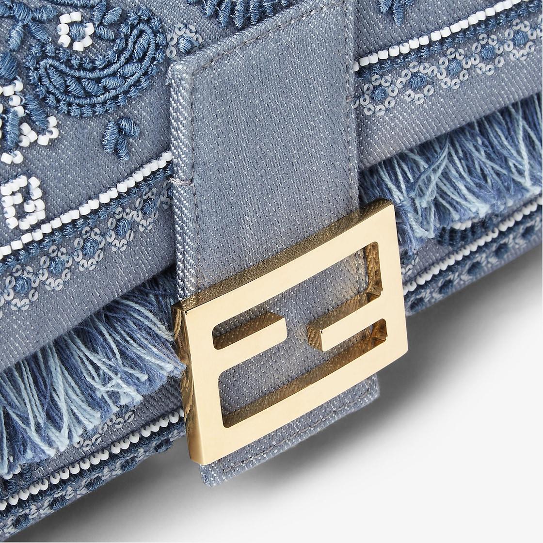 BaguetteDenim bag with Coral Bandana embroidery Product Image