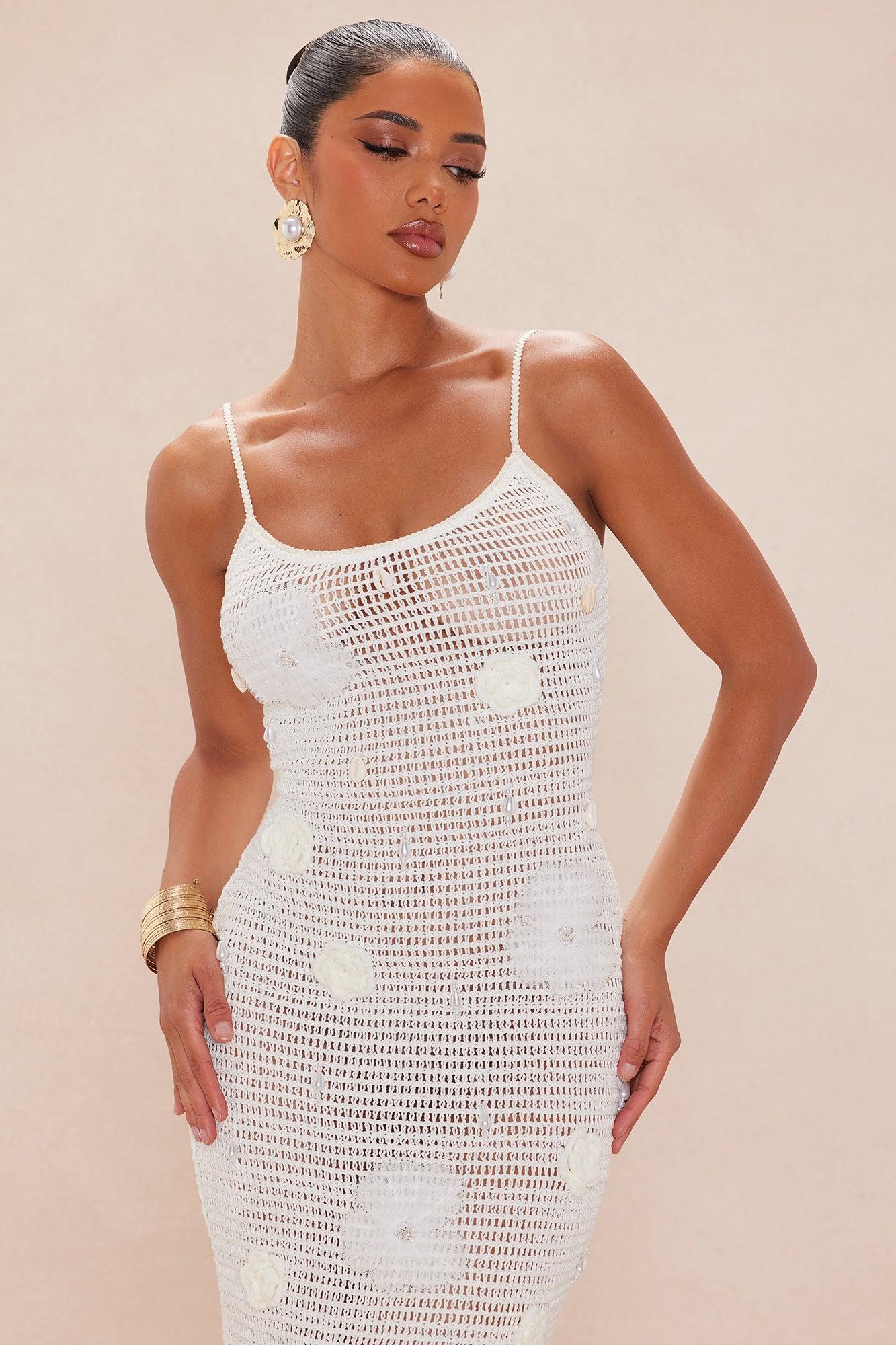 Ariel Crochet Maxi Dress - Cream Female Product Image