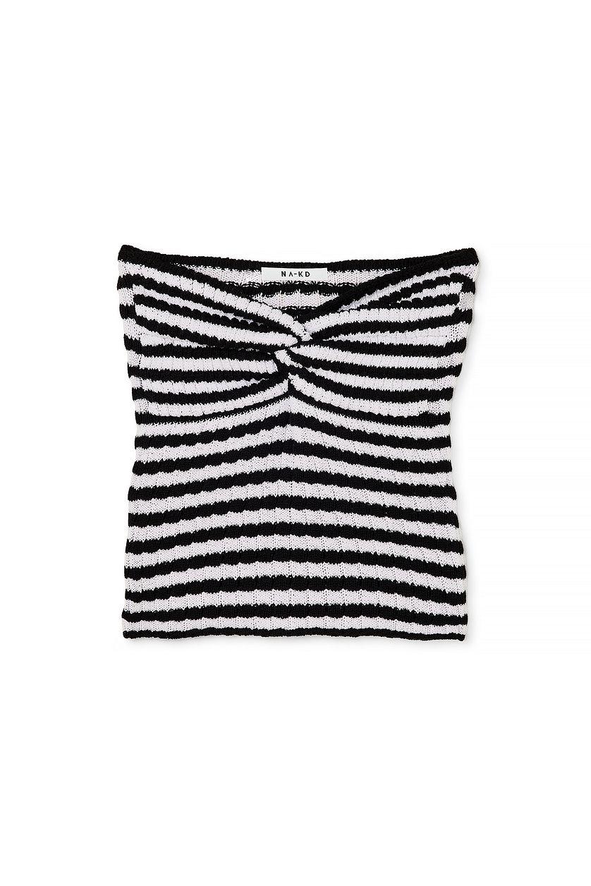 Striped Twist Detailed Tube Top Product Image