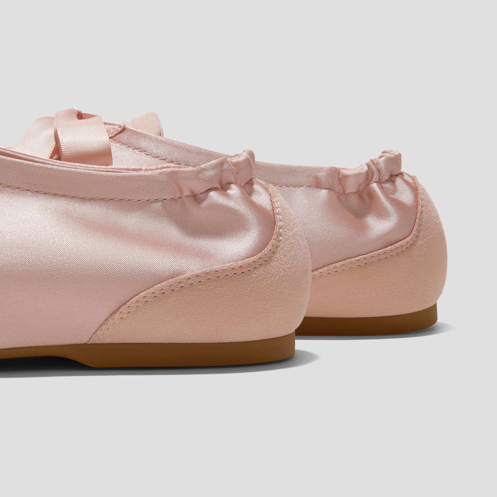 Square-Toe Lace-Up Satin Sneakerina (Cristina) Product Image