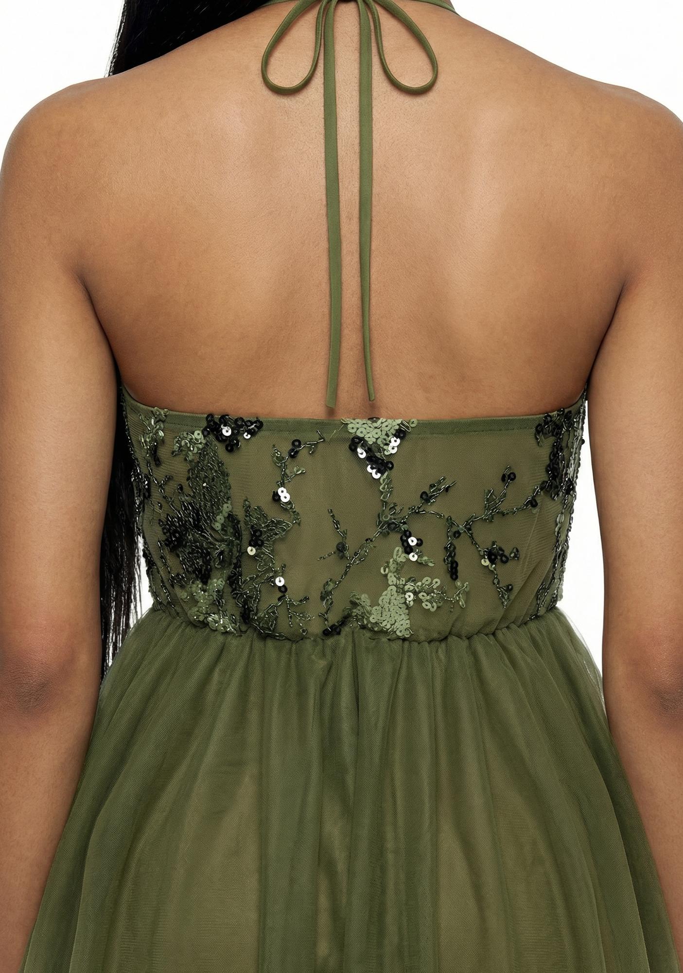 Fairy Sequin Halter Top - Green Product Image