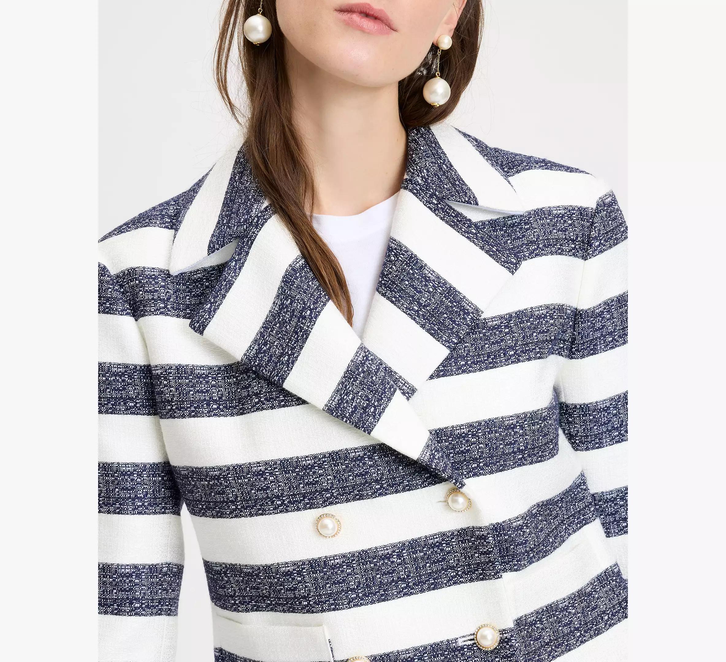 Sailor Stripe Tweed Moto Jacket Product Image