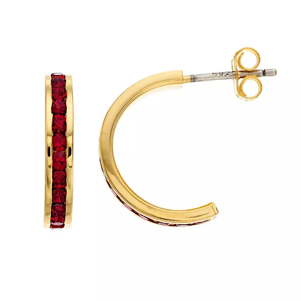 Traditions Jewelry Company 18k Gold Over Silver Crystal Birthstone Earrings, Womens, Gold Over Sterling Jan Product Image