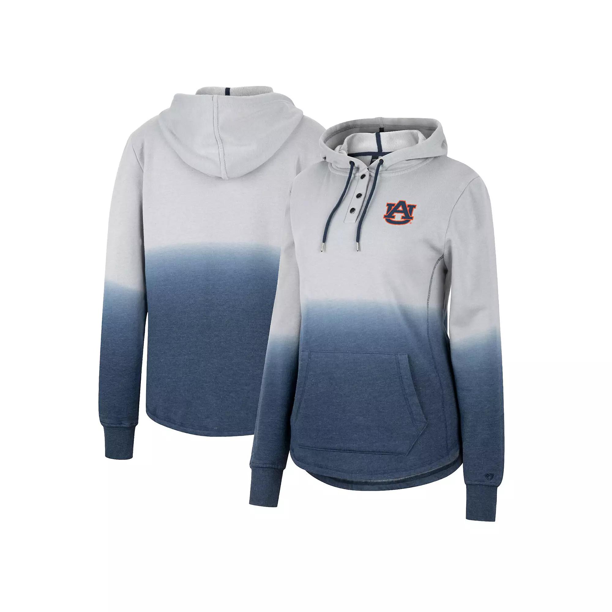 Women's Colosseum Gray/Black Iowa Hawkeyes Aurelia Dip-Dye Quarter-Snap Pullover Hoodie,  Product Image