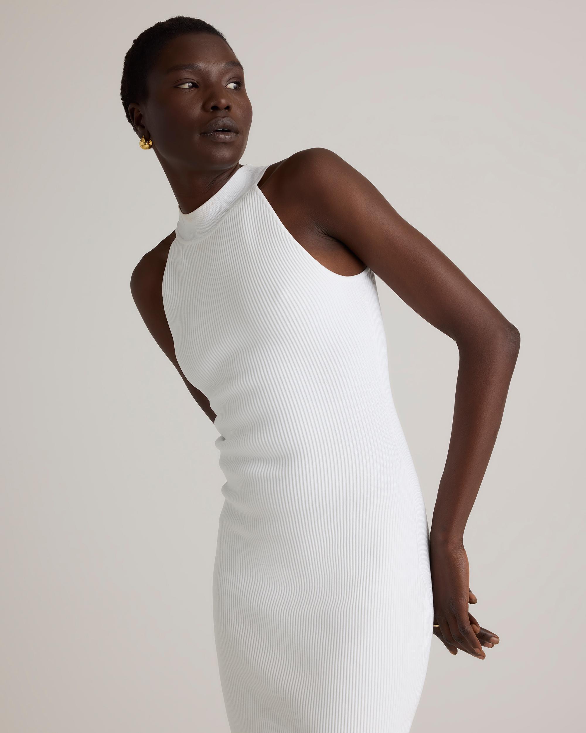 Quince | Women's High Neck Ribbed Knit Mini Dress Recycled nylon/polyester/spandex Product Image