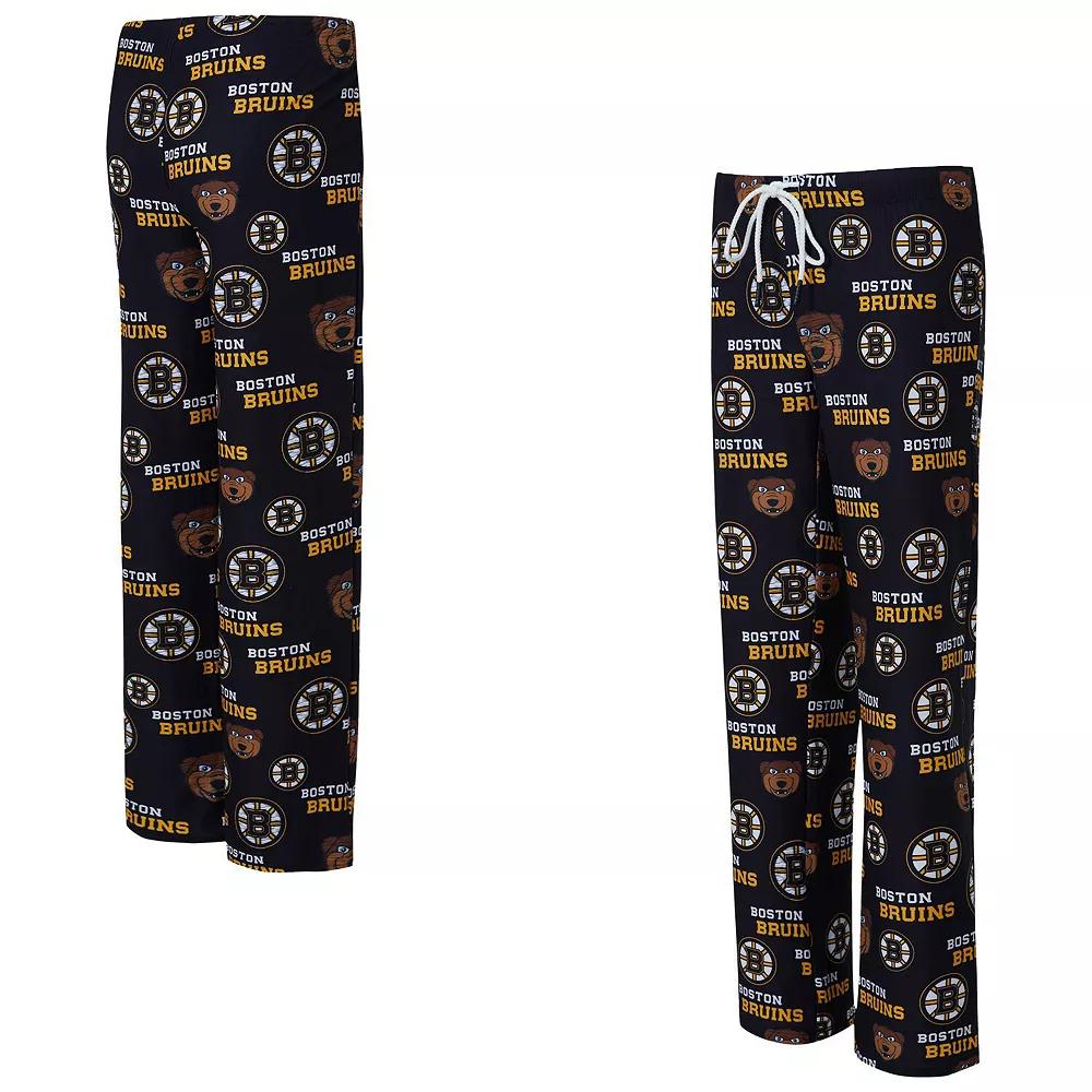 Women's Concepts Sport Black Boston Bruins Zest Allover Print Knit Pants,  Product Image